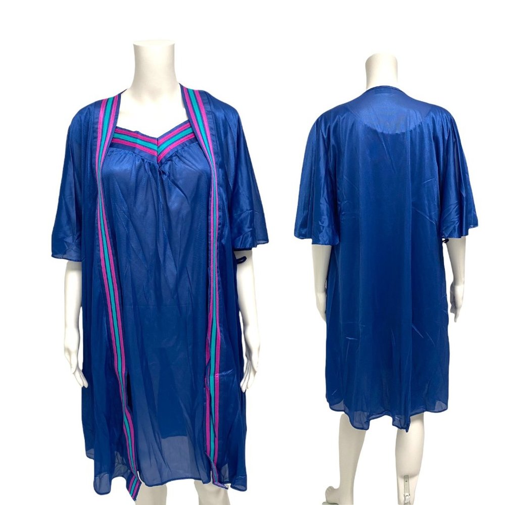 Vintage Village Fair women's Nightgown 2 pieces nylon made in USA size L